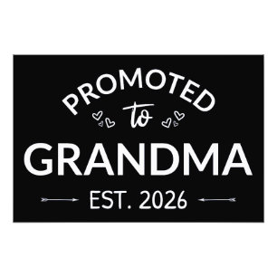 Befordrad till mormor Est. 2026 II Fototryck