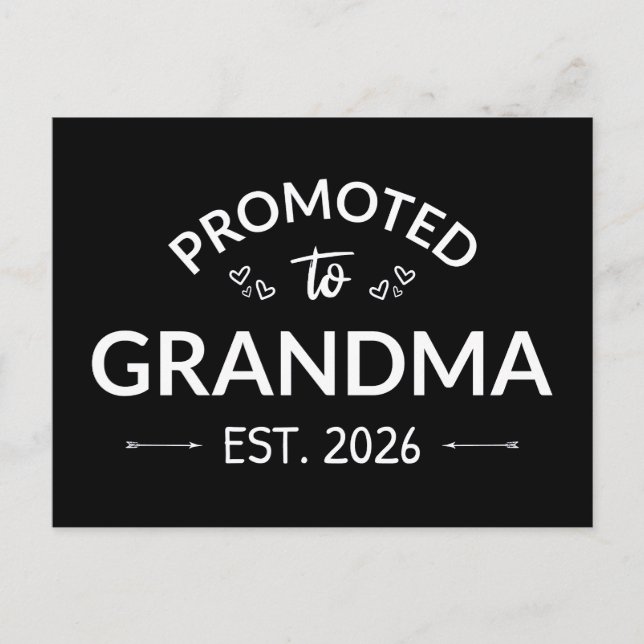 Befordrad till mormor Est. 2026 II Vykort (Framsida)