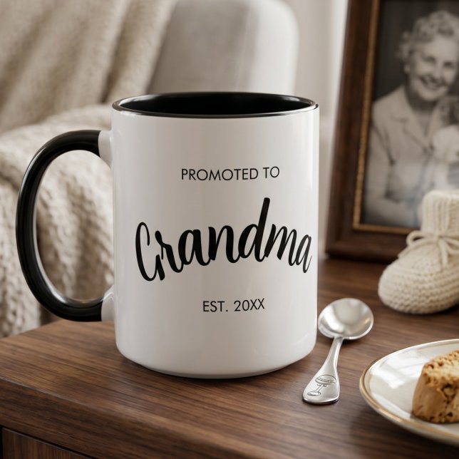 Befordrad till mormor Graviditetsupptäckt Mormorsp Mugg (Skapare uppladdad)