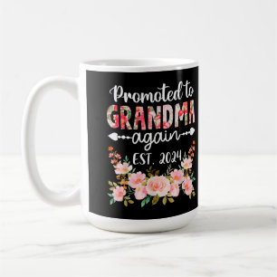 Befordrad till mormor igen 2024 Blommigt Mor Kaffemugg