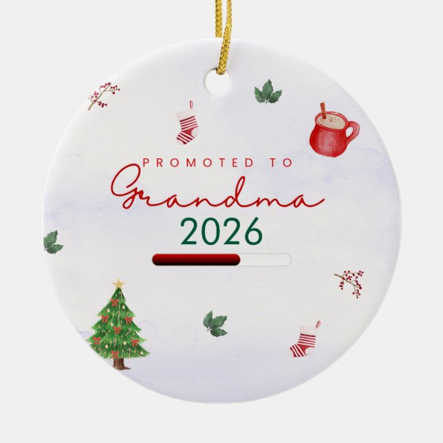 Befordrad till mormor julgransprydnad keramik (Framsidan)