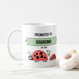 Befordrad till mormor nyckelpigor grön kaffemugg