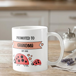 Befordrad till mormor nyckelpigor persika kaffemugg