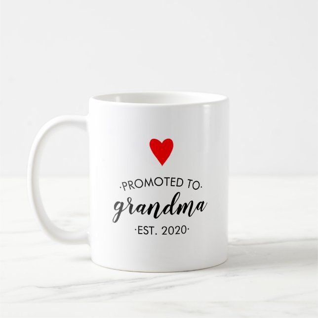 Befordrad till mormor Red Heart Simple Kaffemugg (Vänster)