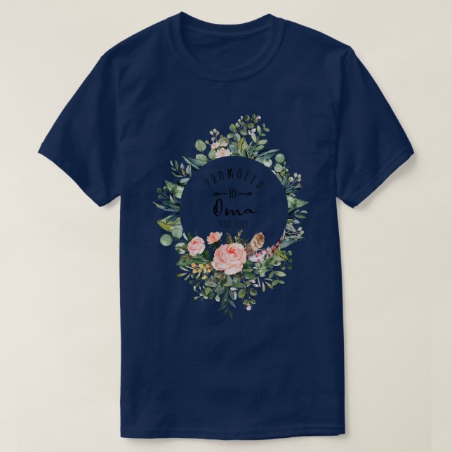 Befordrad till OMA Est 2022 Women Flower First Tim T Shirt (Design framsida)