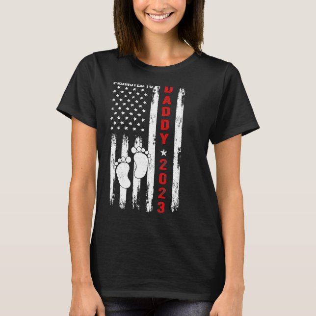 Befordrad till pappa 2023 första gången Fars dag N T Shirt (Framsida)