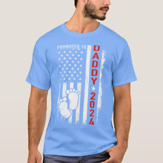 Befordrad till pappa 2024 us american gravid anno t shirt
