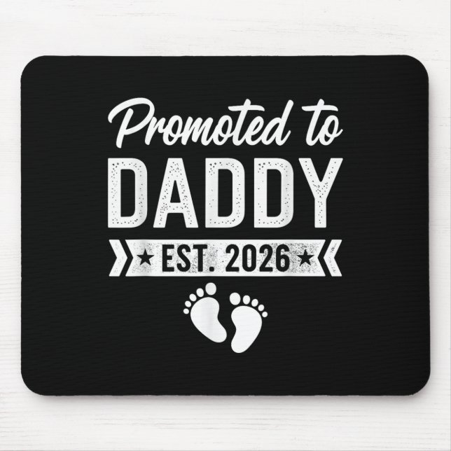 Befordrad till pappa 2026 musmatta (Framsidan)