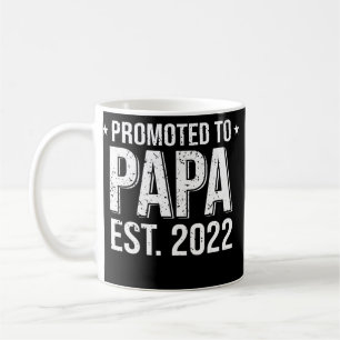 Befordrad till Pappa Est 2022 Pappa Birthday Far Kaffemugg