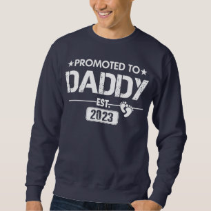 Befordrad till pappa Est 2023 Gift New Pappa Baby Lång Ärmad Tröja