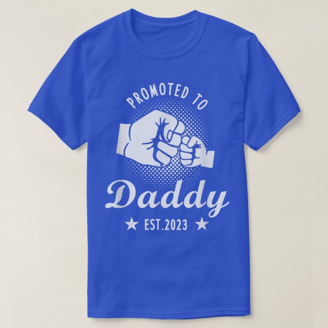 Befordrad till pappa Est 2023 Pappa Gravid Announc T Shirt (Design framsida)