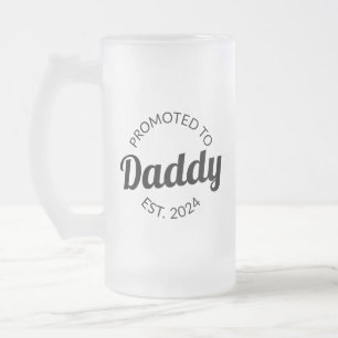 Befordrad till pappa Est. 2024 Frostat Ölglas