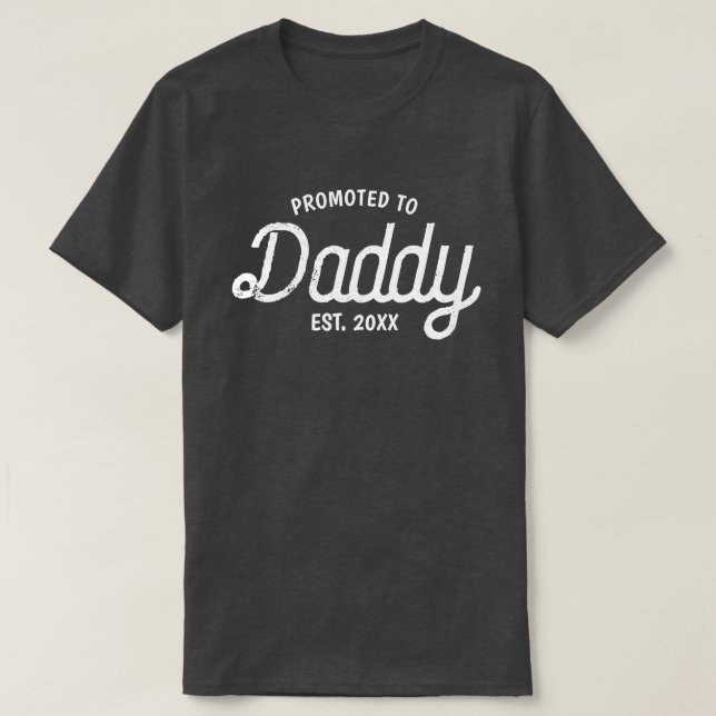 Befordrad till pappa Est 2025 Charcol Heather Anpa T Shirt (Design framsida)