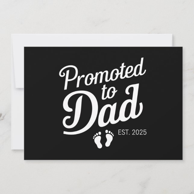 Befordrad till Pappa EST 2025 snart till Pappa Inbjudningar (Framsida)