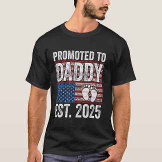 Befordrad till pappa Est 2025 USA flagga American  T Shirt