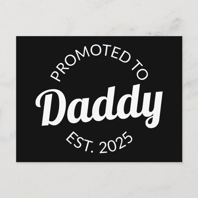 Befordrad till pappa Est. 2025 Vykort (Framsida)
