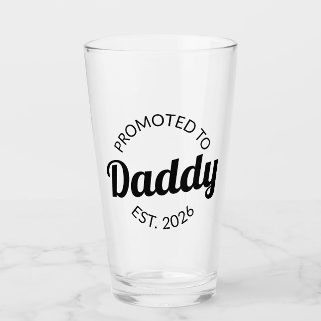Befordrad till pappa Est. 2026 Glaskopp (Framsida)