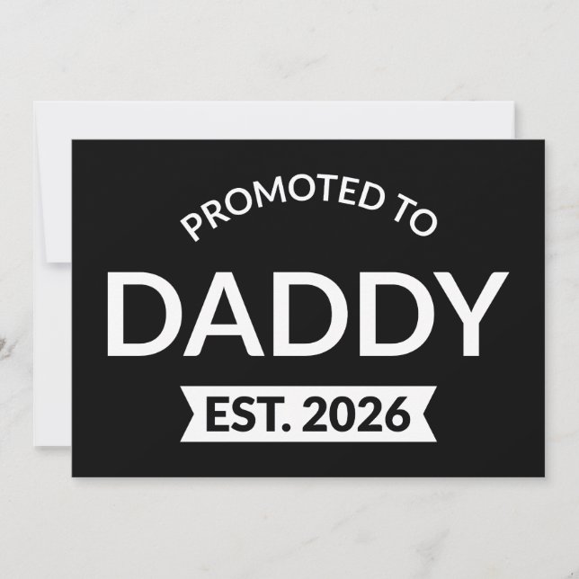 Befordrad till pappa Est. 2026 II Inbjudningar (Framsida)
