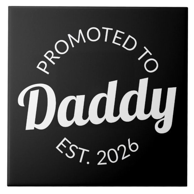 Befordrad till pappa Est. 2026 Kakelplatta (Framsidan)
