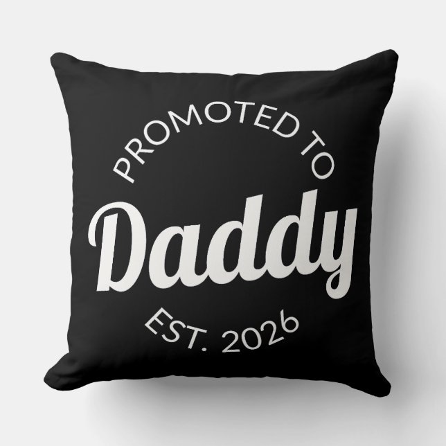 Befordrad till pappa Est. 2026 Kudde (Framsida)