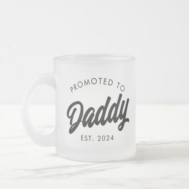 Befordrad till pappa New Pappa Gift Fars dag Frostad Glasmugg (Vänster)
