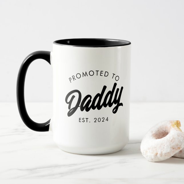 Befordrad till pappa New Pappa Gift Fars dag Mugg (Med munk)