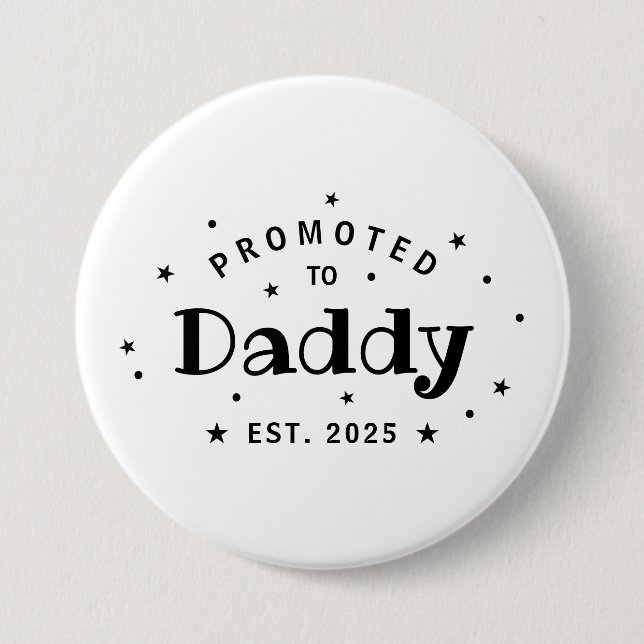 Befordrad till pappa Personlig Far Gift Knapp (Framsida)
