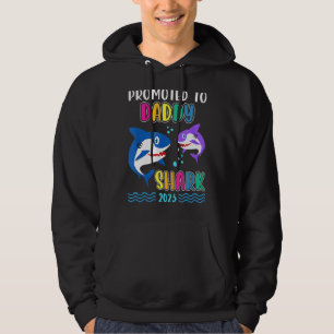 Befordrad till pappa Shark 2023 första gången papp Hoodie