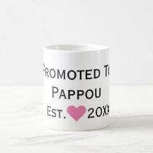 Befordrad till Pappou Black & Rosa Mugg