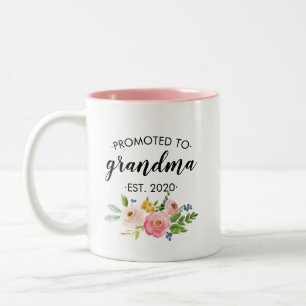 Befordrad till Personlig för Rosa av Grandma-Blom Två-Tonad Mugg