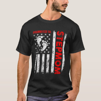 Befordrad till Stepmamma USA flagga Mors dag First T Shirt