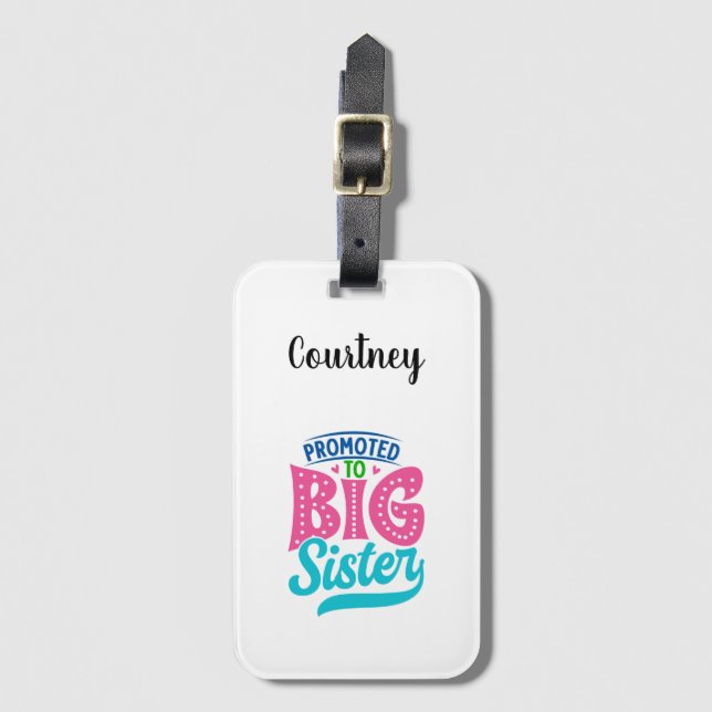Befordrad till stor syster, Nyfödd bebis Big Siste Bagagebricka (Framsida vertikal)