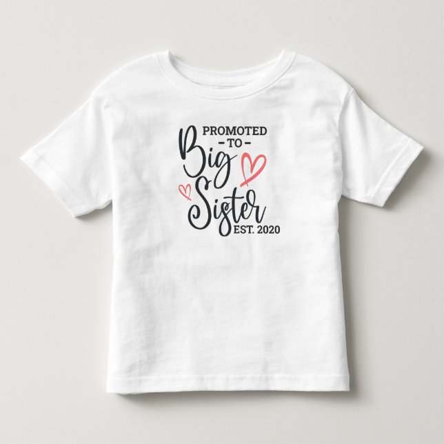 Befordrad till stor syster t shirt (Framsida)