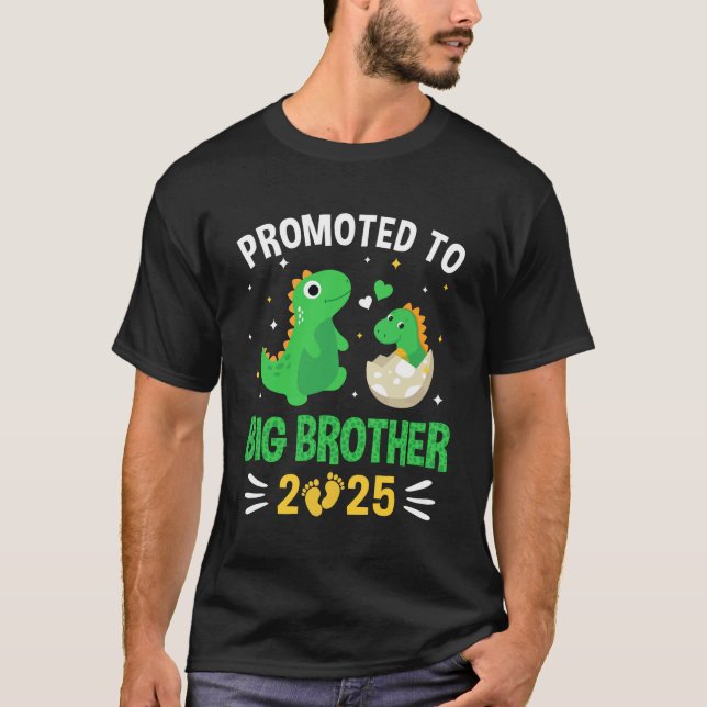 Befordrad till storebror 2025 Boys Dinosaur T-Rex  T Shirt (Framsida)