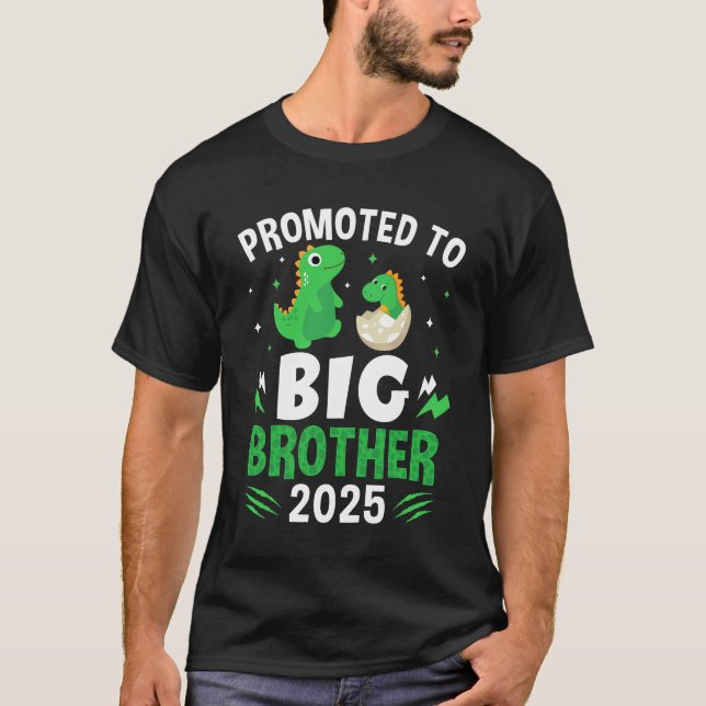 Befordrad till storebror 2025 Dinosaur T-Rex Boys  T Shirt (Framsida)