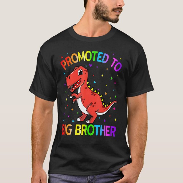 Befordrad till storebror Dinosaur Big Brother fina T Shirt (Framsida)