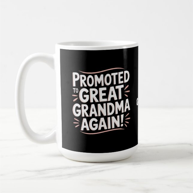 Befordrad till Underbar Grandma Roligt Gravid Gift Kaffemugg (Vänster)