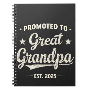 Befordrad till Underbar Grandpa 2025 Family Gift Anteckningsbok