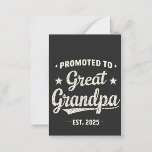 Befordrad till Underbar Grandpa 2025 Family Gift Anteckningskort