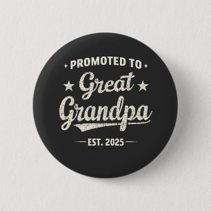 Befordrad till Underbar Grandpa 2025 Family Gift Knapp