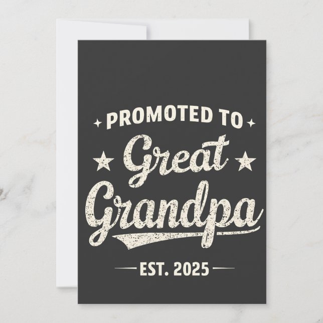 Befordrad till Underbar Grandpa 2025 Family Gift Tack Kort (Framsida)