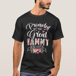 Befordrad till Underbar mammy Est 2022 Blommigt fö T Shirt