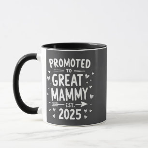 Befordrad till Underbar Mammy Est. 2025 Mors dag Mugg