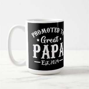 befordrad till underbar pappa est 2024 t skjorta kaffemugg