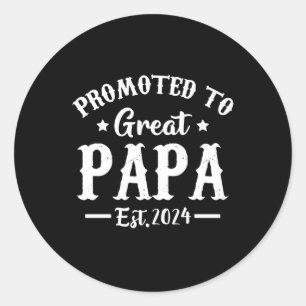 befordrad till underbar pappa est 2024 t skjorta runt klistermärke