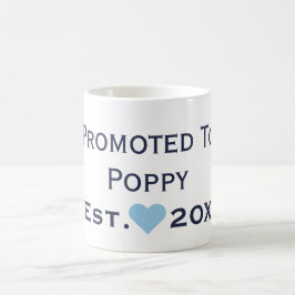 Befordrad till vallmoflotta och ljusblå Mugg