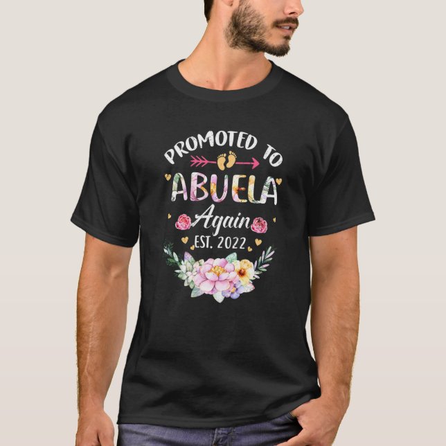 Befordrades till Abuela 2022 Flower Grandma Annou T Shirt (Framsida)