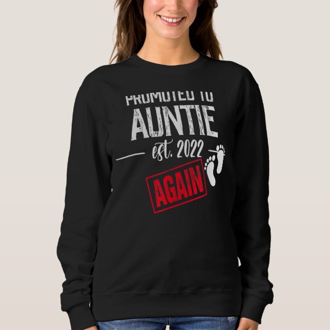 Befordrades till Auntie igen 2022 Cute Baby Announ T Shirt (Framsida)