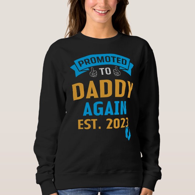 Befordrades till pappa igen 2023 Pappa Gravid Anno T Shirt (Framsida)
