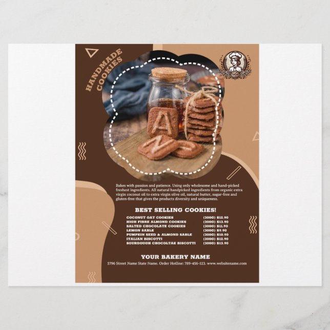 Befordran av befordringsflyg för handgjorda cookie reklamblad (Baksidan)